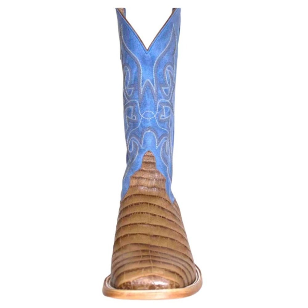 MEN'S HORSE POWER TOASTED PECAN BLUE SENSATION CAIMAN PRINT WESTERN BOOT 10D - Picture 2 of 8